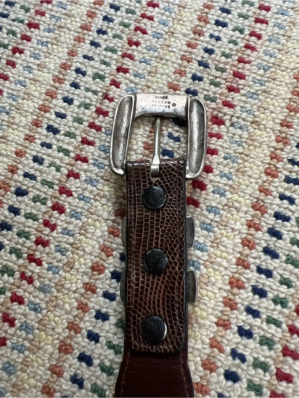 Douglas Magnus Santa Fe Sterling Silver Billy Martins Genuine Lizard Belt Size34